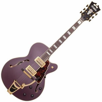 Semiakustická gitara D'Angelico Deluxe 175 Matte Plum - 1
