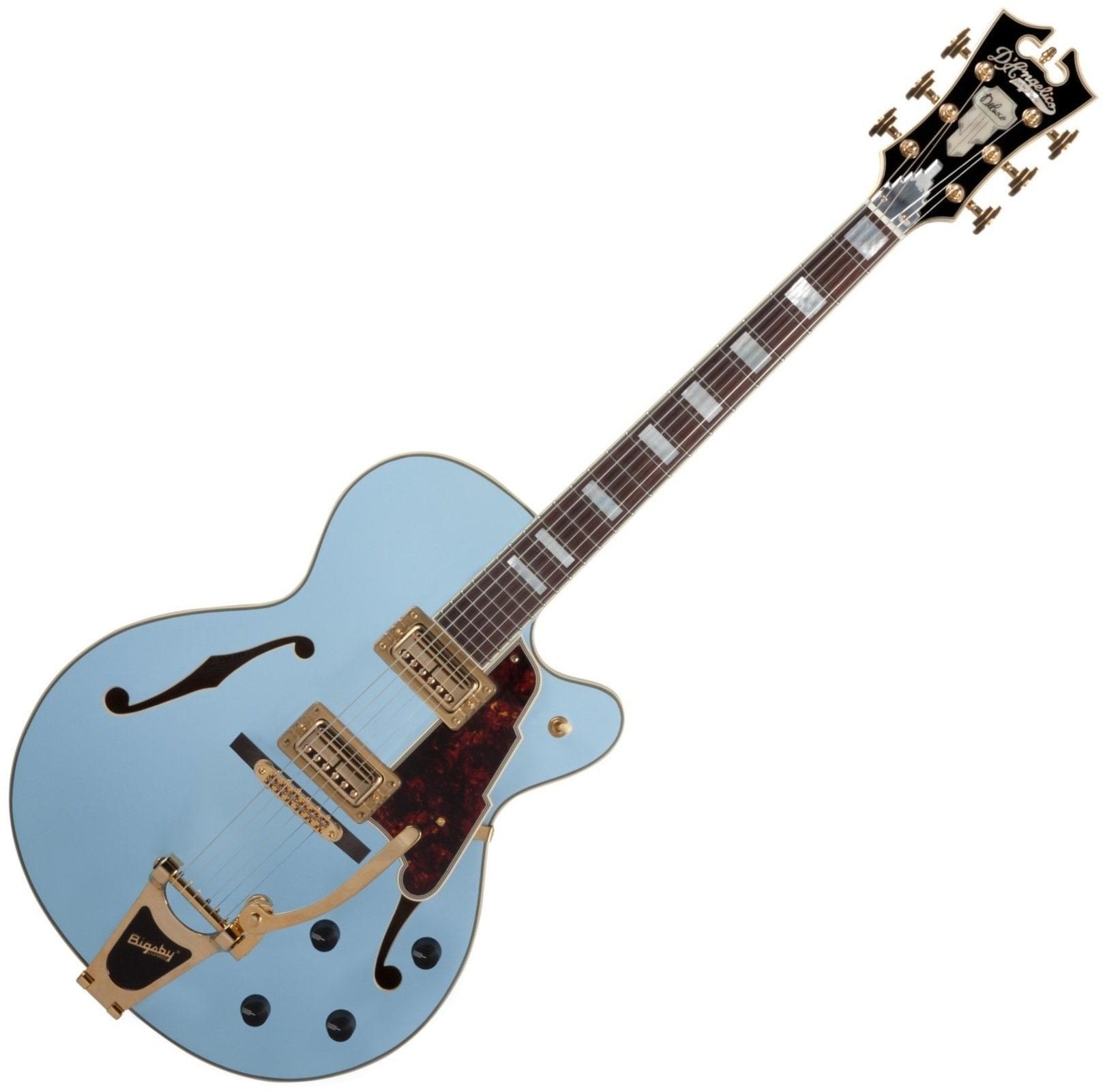 Guitare semi-acoustique D'Angelico Deluxe 175 Matte Powder Blue Guitare semi-acoustique