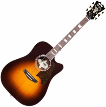 Dreadnought elektro-akoestische gitaar D'Angelico Excel Bowery Vintage Sunburst - 1