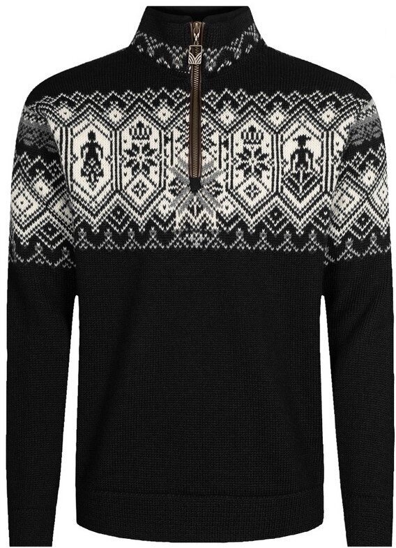 Camiseta de esquí / Sudadera con capucha Dale of Norway Norge Black/Dark Charcoal/Light Charcoal L Saltador