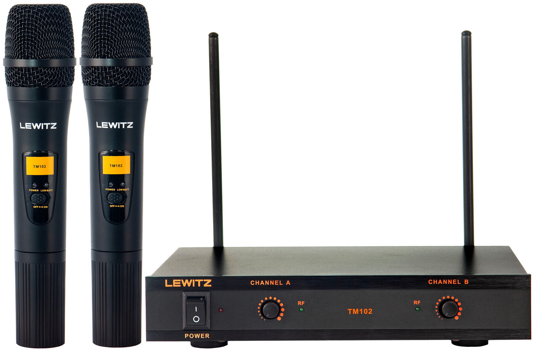 Conjunto de microfone de mão sem fios Lewitz TM102 186.20 + 199.60 MHz