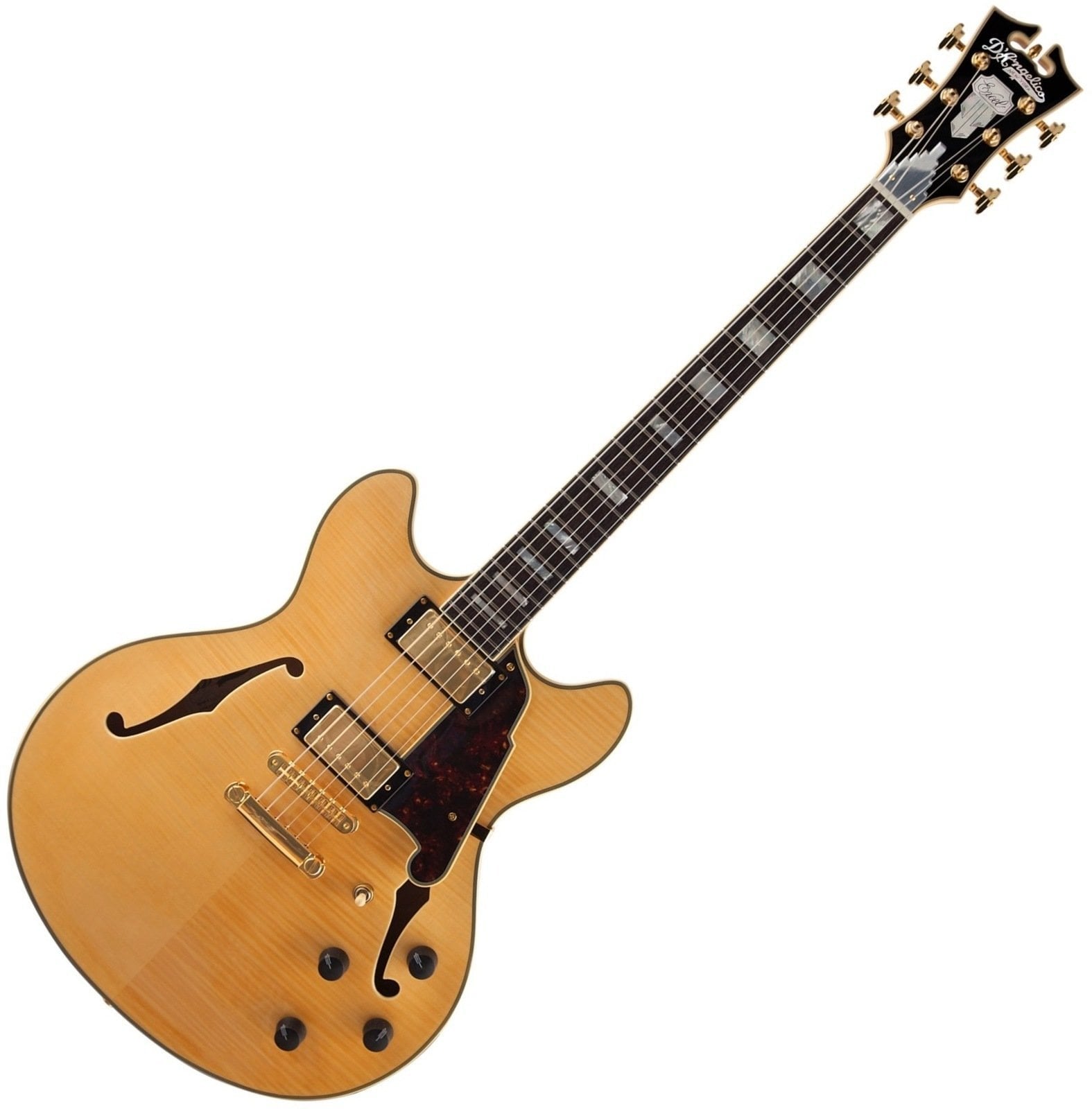 Guitare semi-acoustique D'Angelico Excel DC Stop-bar Natural-Tint