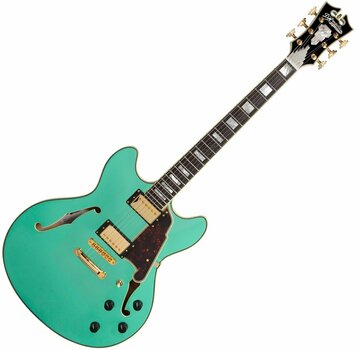 Guitare semi-acoustique D'Angelico Excel DC Stop-bar Surf Green - 1
