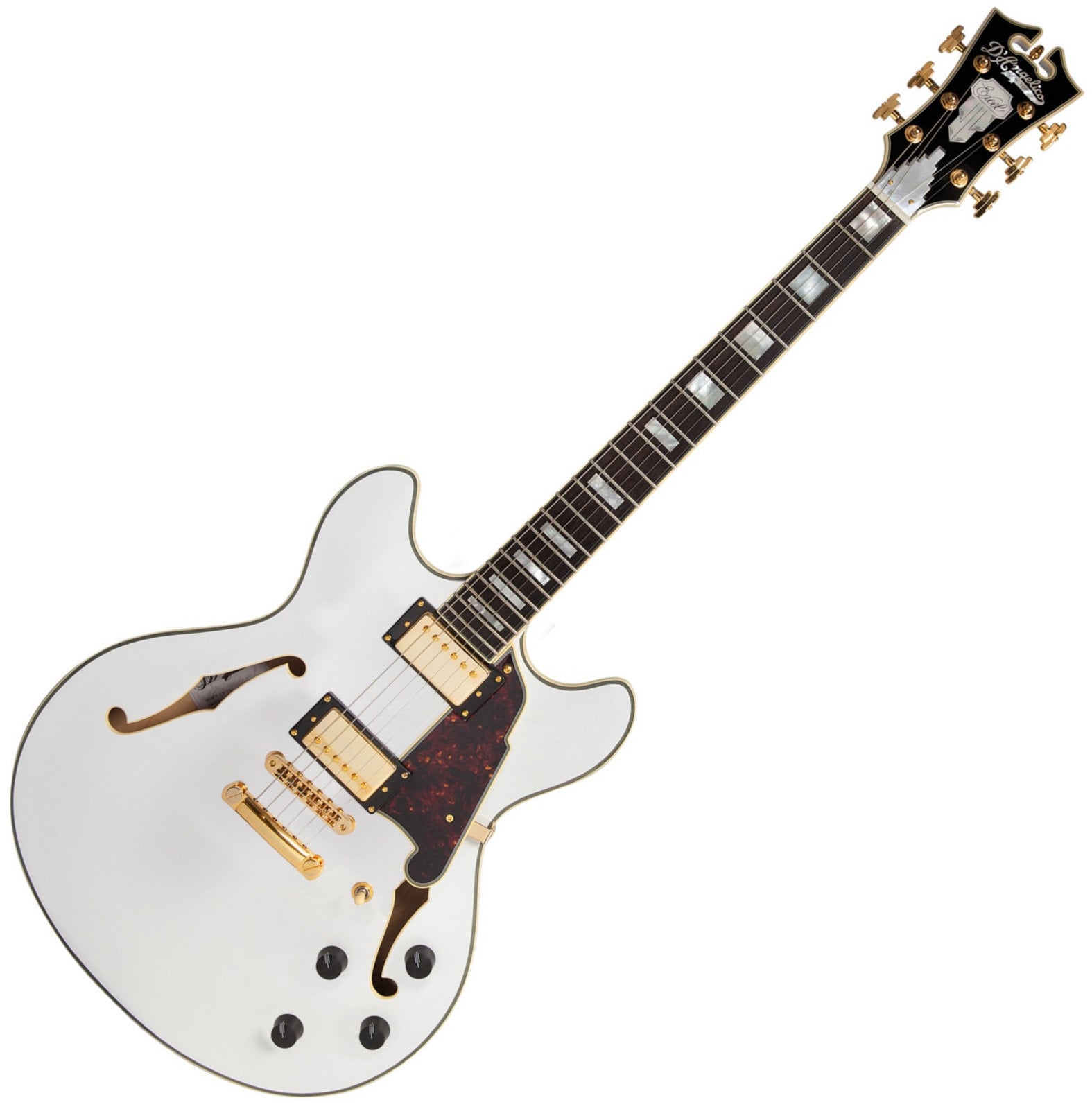 Gitara semi-akustyczna D'Angelico Excel DC Stop-bar White