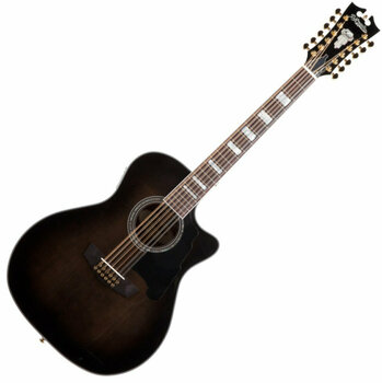 12-струнна електро-акустична китара D'Angelico Excel Fulton Grey Black - 1