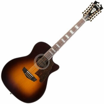 12-string Acoustic-electric Guitar D'Angelico Excel Fulton Vintage Sunburst - 1