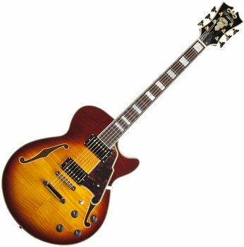 Semiakustická gitara D'Angelico Excel SS Stop-bar Honey Burst - 1