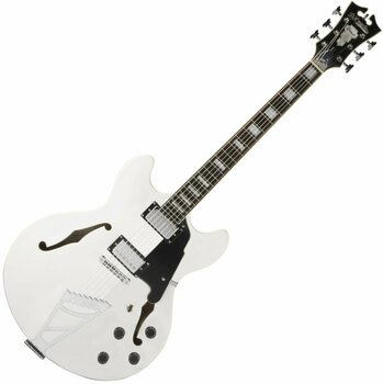 Semi-Acoustic Guitar D'Angelico Premier DC Stairstep White - 1
