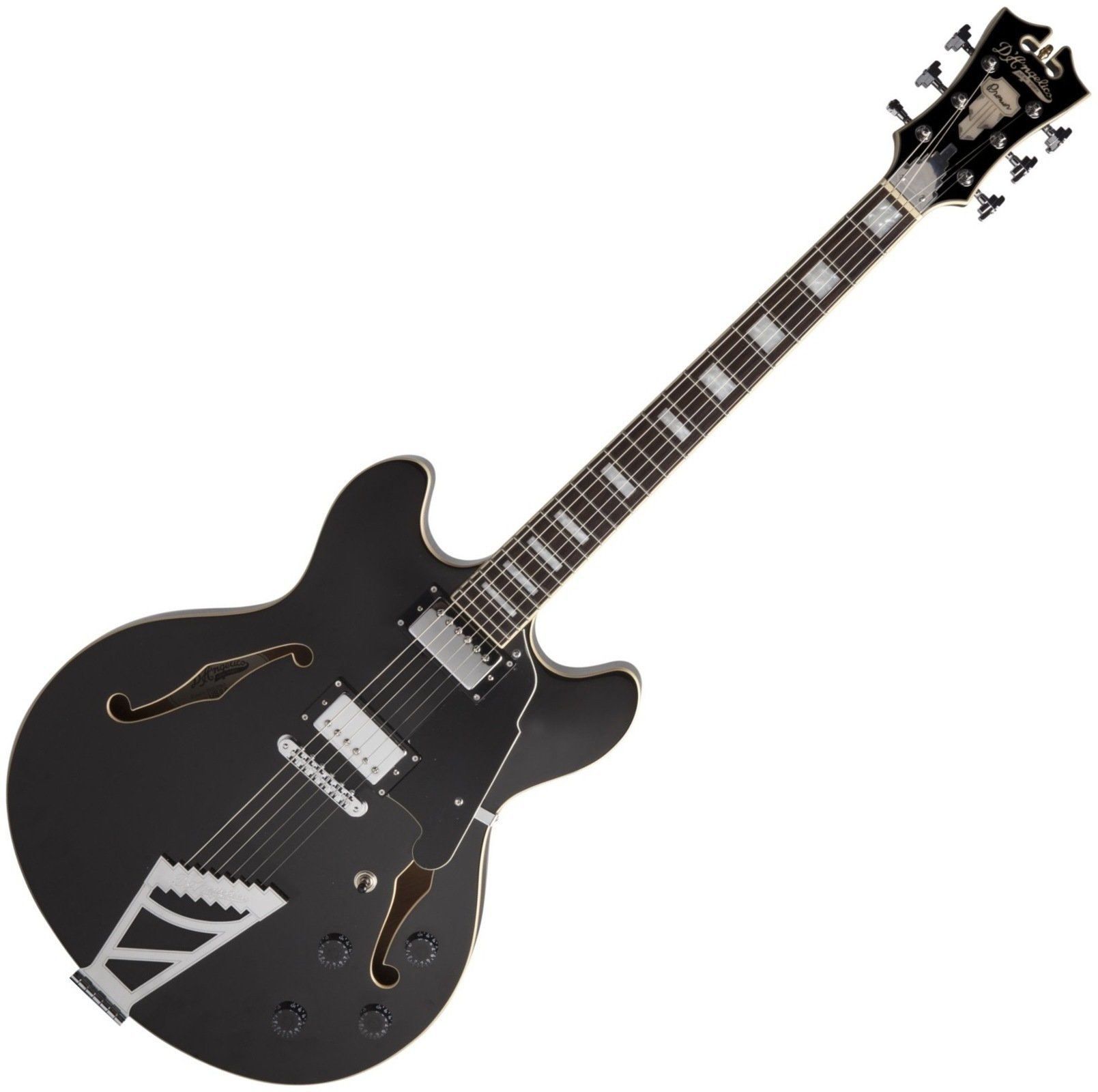 Semi-akoestische gitaar D'Angelico Premier DC Stop-bar Zwart