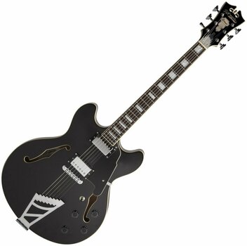 Semi-akoestische gitaar D'Angelico Premier DC Stop-bar Zwart - 1