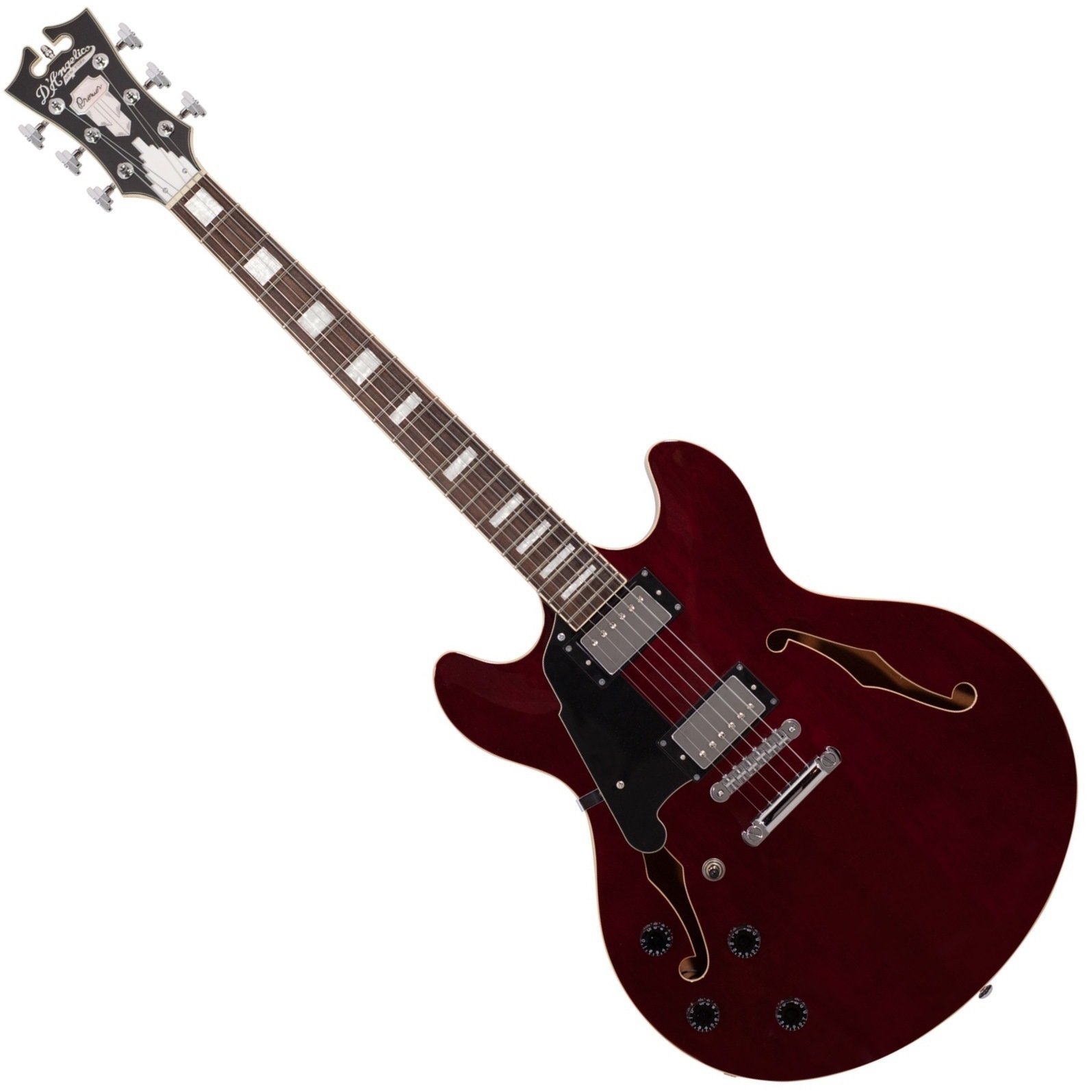 Polu-akustična gitara D'Angelico Premier DC Stop-bar Trans Wine Polu-akustična gitara