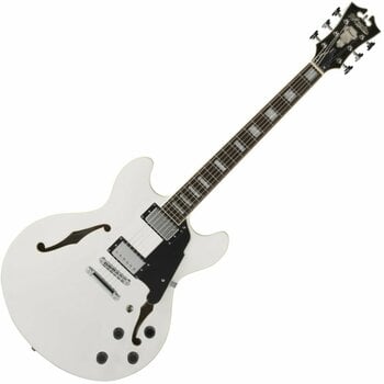Semiakustická kytara D'Angelico Premier DC Stop-bar Bílá - 1