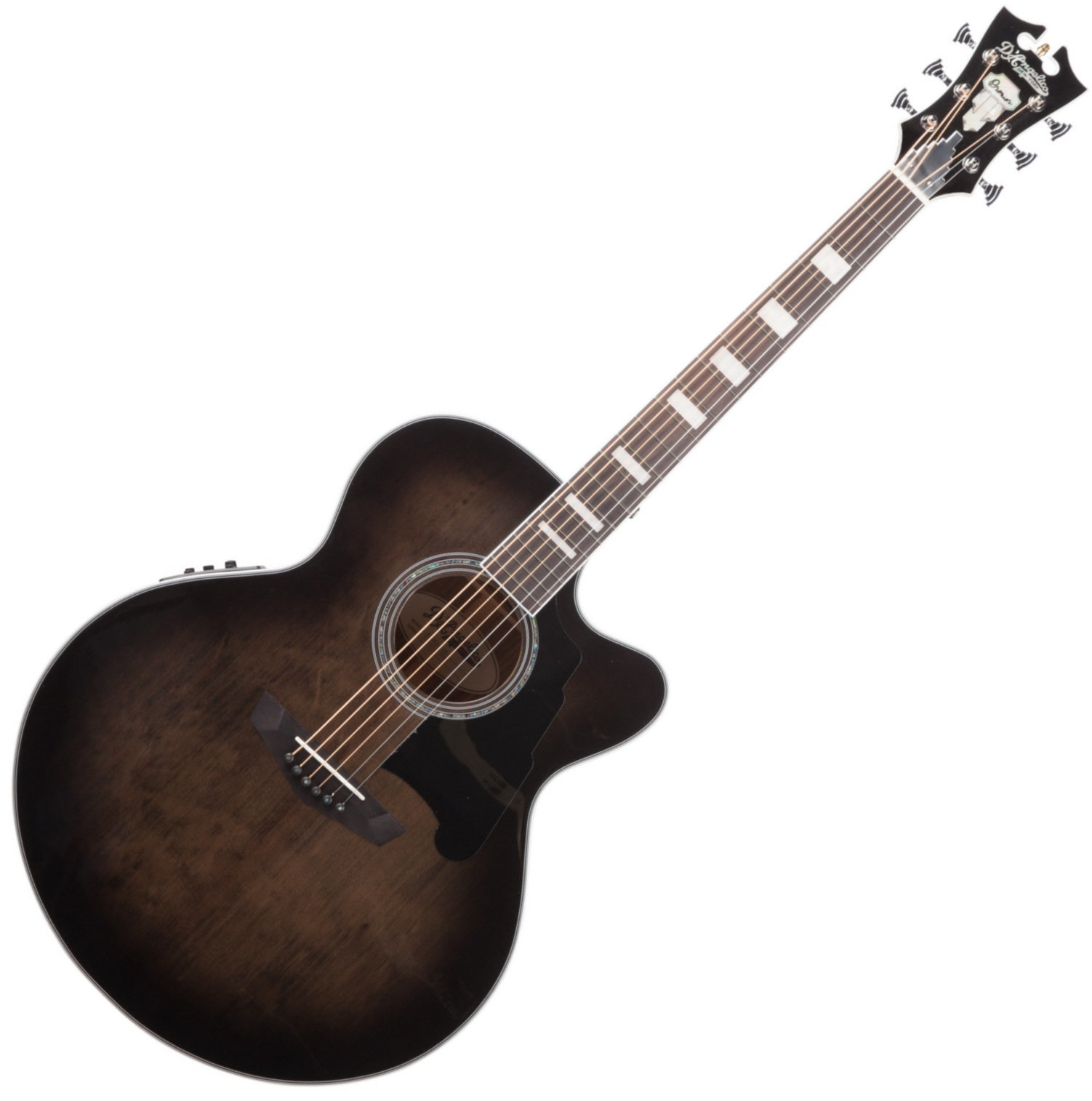 Jumbo elektro-akoestische gitaar D'Angelico Premier Madison Grey Black