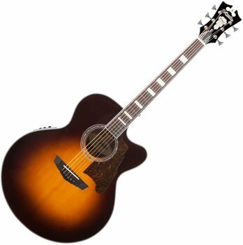 Guitare Jumbo acoustique-électrique D'Angelico Premier Madison Vintage Sunburst - 1