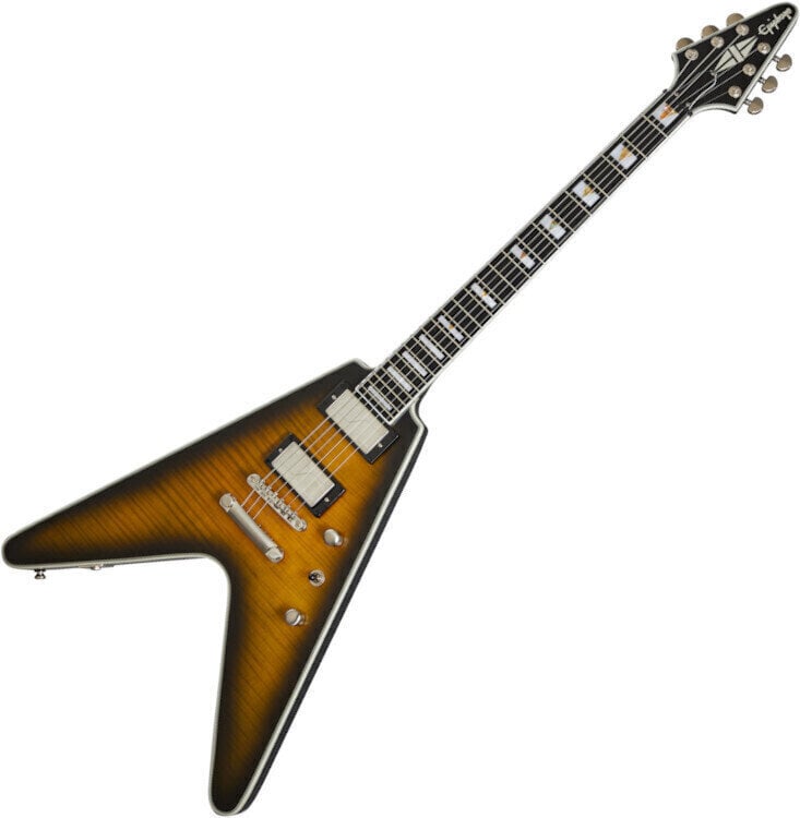 Guitarra elétrica Epiphone Flying V Prophecy Yellow Tiger Aged Gloss