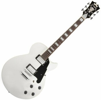 Semi-Acoustic Guitar D'Angelico Premier SS Stop-bar White - 1