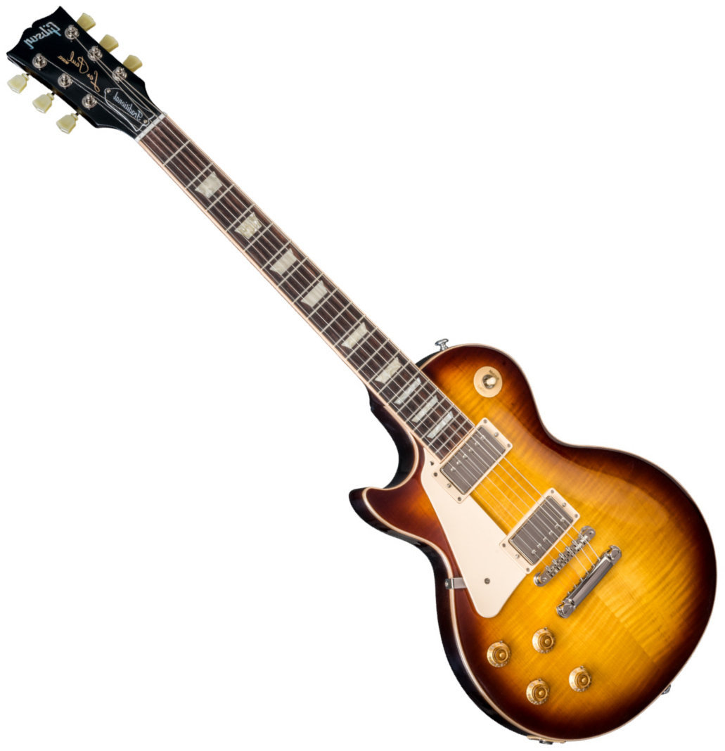 Guitare électrique pour gauchers Gibson Les Paul Traditional 2018 Tobacco Sunburst Perimeter Lefty
