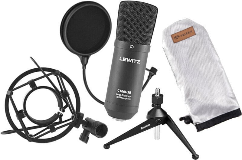 USB-s mikrofon Lewitz C100USB SET