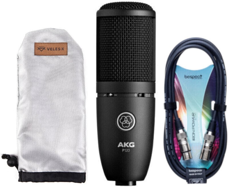 Condensatormicrofoon voor studio AKG P120+ Recording Microphone SET Condensatormicrofoon voor studio
