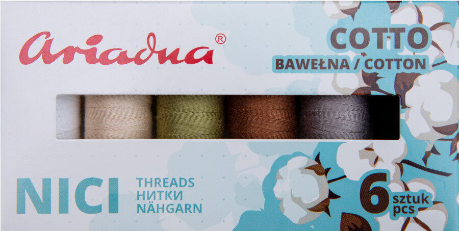 Draad Ariadna Draad Cotton 80 6 x 170 m Earth Colours