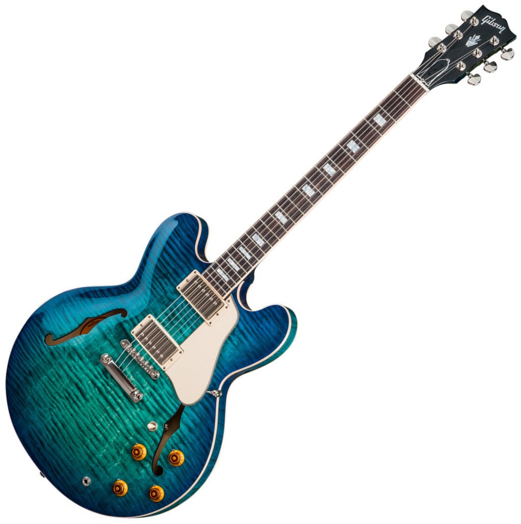 Halbresonanz-Gitarre Gibson ES-335 Figured Aquamarine
