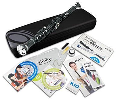 Hibridni duvački instrument NUVO Clarinéo Starter Set Black/Silver with German DVD CD