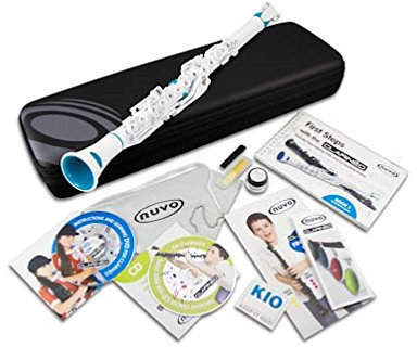 Instrument à vent hybride NUVO Clarinéo Starter Set White/Blue with German DVD CD