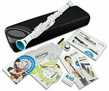 Instrument à vent hybride NUVO Clarinéo Starter Set White/Blue with German DVD CD - 1