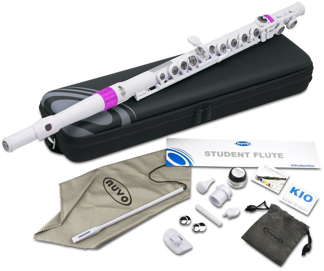 Хибриден духов инструмент NUVO Student Flute Kit White/Pink
