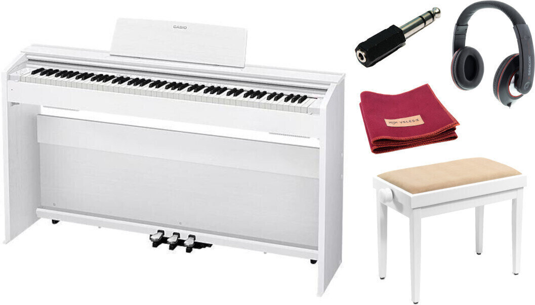 Casio PX 870 White Set White Wood Tone Pian digital