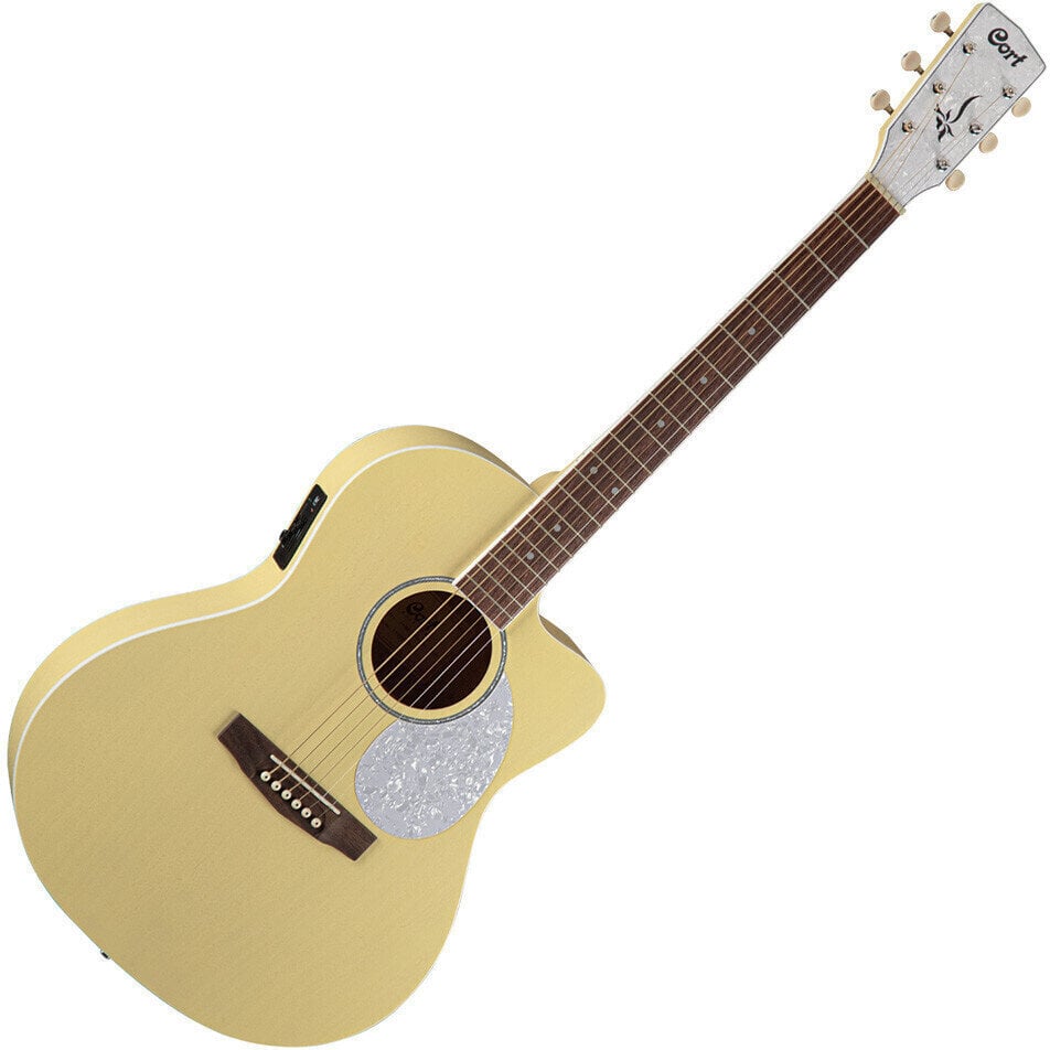 Elektroakustická kytara Jumbo Cort Jade Classic Pastel Yellow