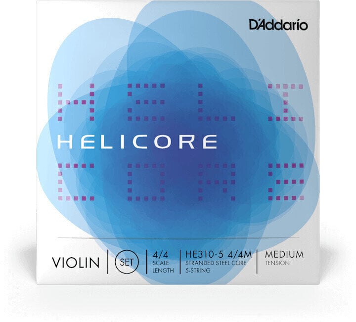 Struny do skrzypiec D'Addario HE310-5 4/4M Helicore 5s