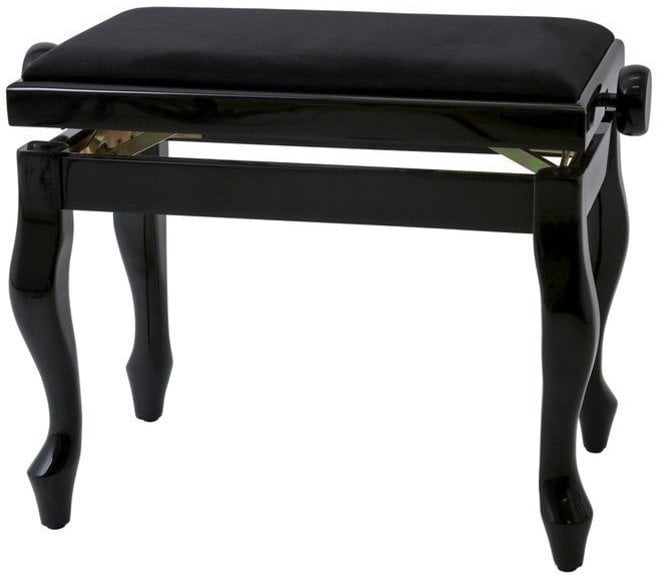 Tabouret de piano en bois GEWA 130330 Piano Bench Deluxe Classic Black High Gloss