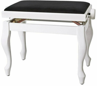 Klaverstole af træ eller klassiske klaverstole GEWA Piano Bench Deluxe Classic White Gloss - 1