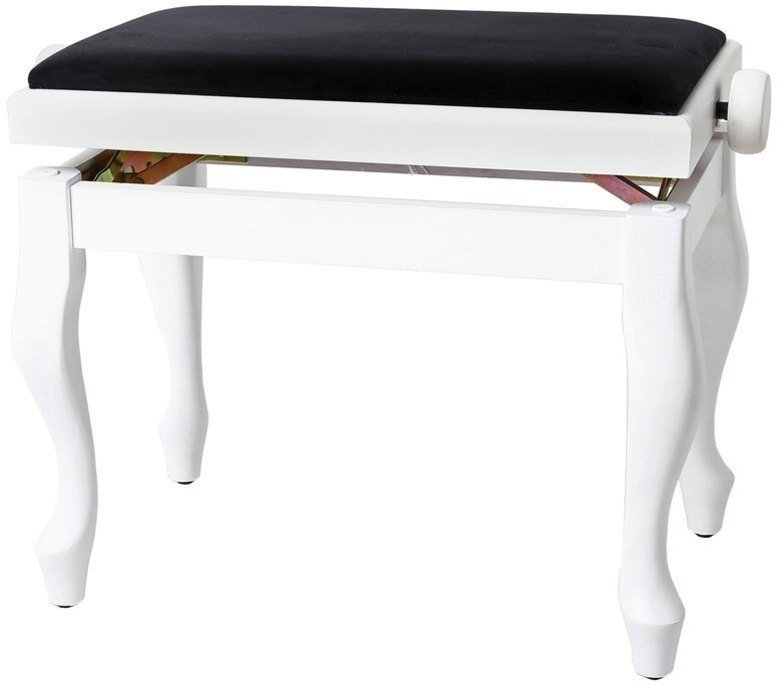 Drveni stolac za klavir GEWA 130340 Piano Bench Deluxe Classic White Matt