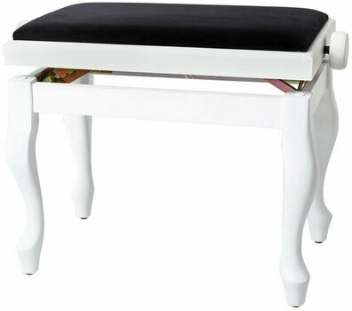 Drveni stolac za klavir GEWA 130340 Piano Bench Deluxe Classic White Matt - 1