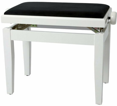 Klaverstole af træ eller klassiske klaverstole GEWA Piano Bench Deluxe White Gloss - 1