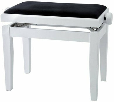Klaverstole af træ eller klassiske klaverstole GEWA Piano Bench Deluxe White Matt - 1