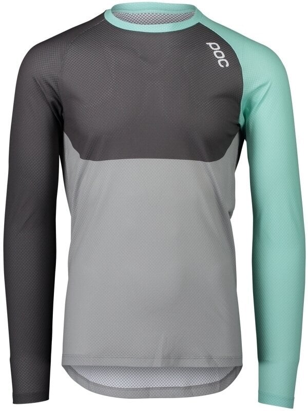 Maglietta ciclismo POC MTB Pure LS Jersey Maglia Fluorite Green/Sylvanite Grey/Alloy Grey S