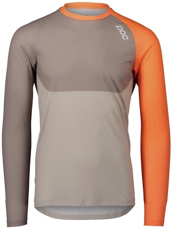 Велосипедна тениска POC MTB Pure LS Jersey Джърси Zink Orange/Moonstone Grey/LT Sandstone Beige L