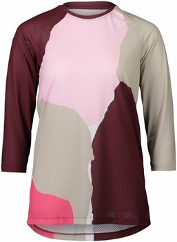 Cykeltröja POC Women's Pure 3/4 Jersey Color Splashes Tröja Multi Propylene Red XS - 1