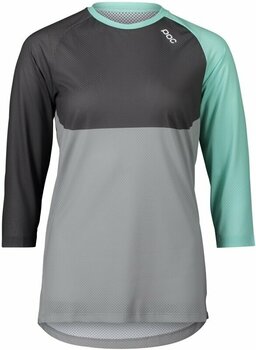 Cyklodres/ tričko POC Women's Pure 3/4 Jersey LT Dres Fluorite Green/Sylvanite Grey/Alloy Grey XS - 1