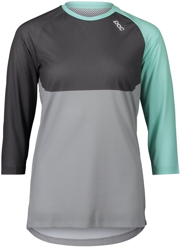 Maglietta ciclismo POC Women's Pure 3/4 Jersey LT Maglia Fluorite Green/Sylvanite Grey/Alloy Grey M