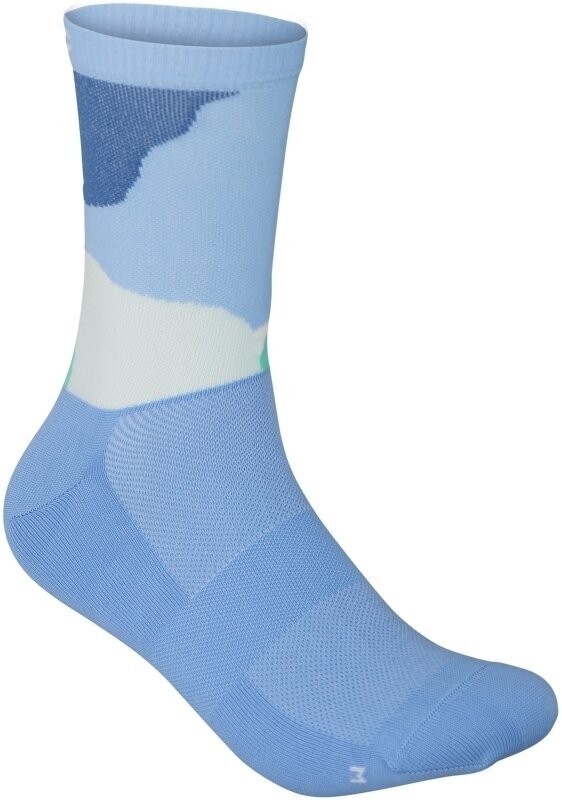 Cyklo ponožky POC Essential Print Multi Basalt Blue M Cyklo ponožky