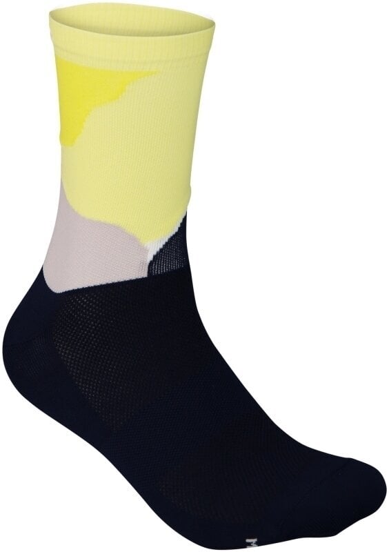 Kolesarske nogavice POC Essential Print Multi Sulfur Yellow M Kolesarske nogavice