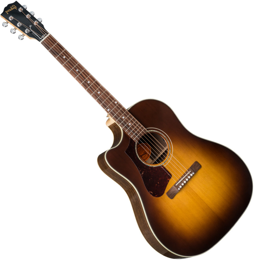 Guitare acoustique Jumbo Gibson J-45 Walnut Burst AG Lefty