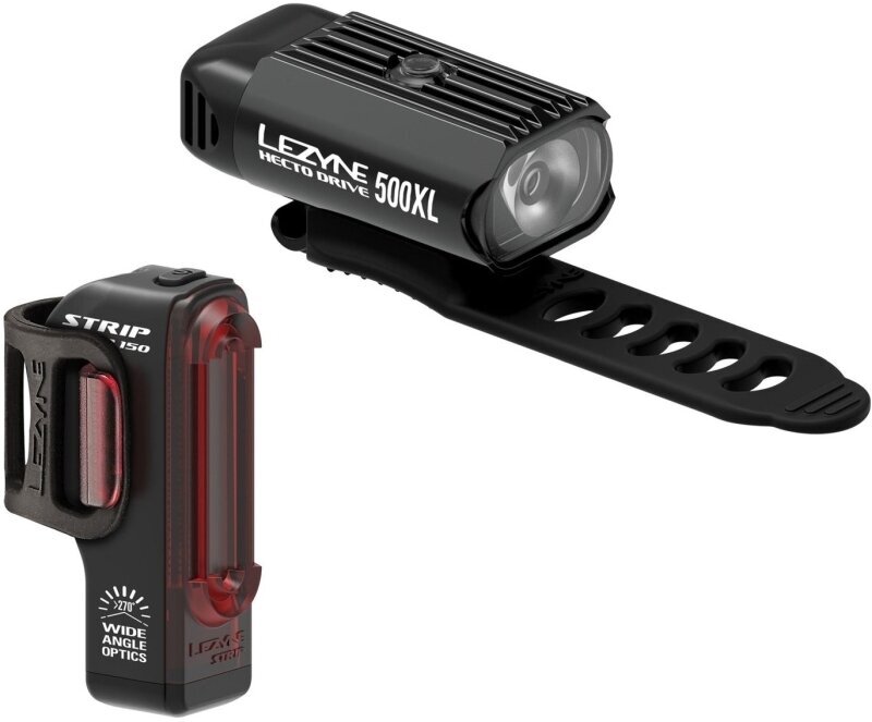 Lámpa szett Lezyne Hecto Drive 500XL / Strip Fekete Front 500 lm / Rear 150 lm Lámpa szett