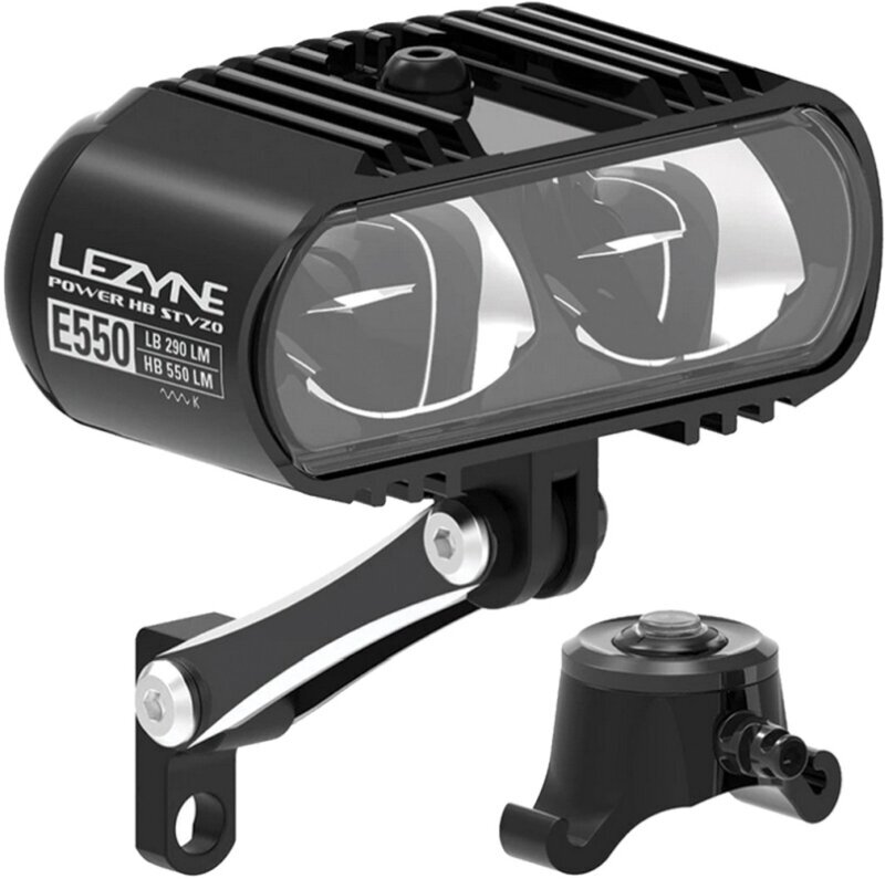Oświetlenie rowerowe przednie Lezyne Ebike Power HB StVZO E550 550 lm Black Oświetlenie rowerowe przednie