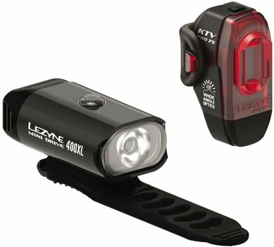 Cycling light Lezyne Mini Drive 400 / KTV Pro Pair Black Front 400 lm / Rear 75 lm Cycling light - 1
