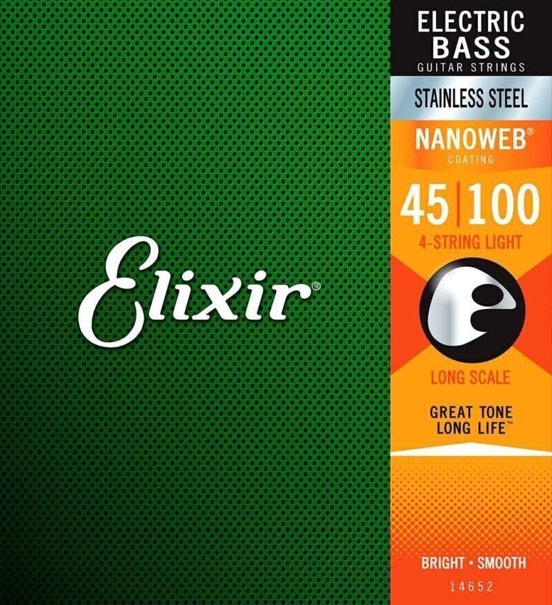 Žice za bas gitaru Elixir 14652 Nanoweb 4 45-100